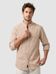 Mauve Linen Striped Shirt - Image 3