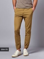 Caramel Brown Slim-Fit Trousers - Image 3