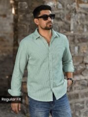Black Solid Corduroy Shirt - Image 3